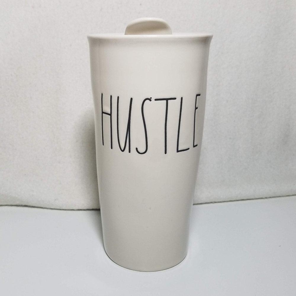 Rae Dunn HUSTLE Travel Tumbler Mug NWT